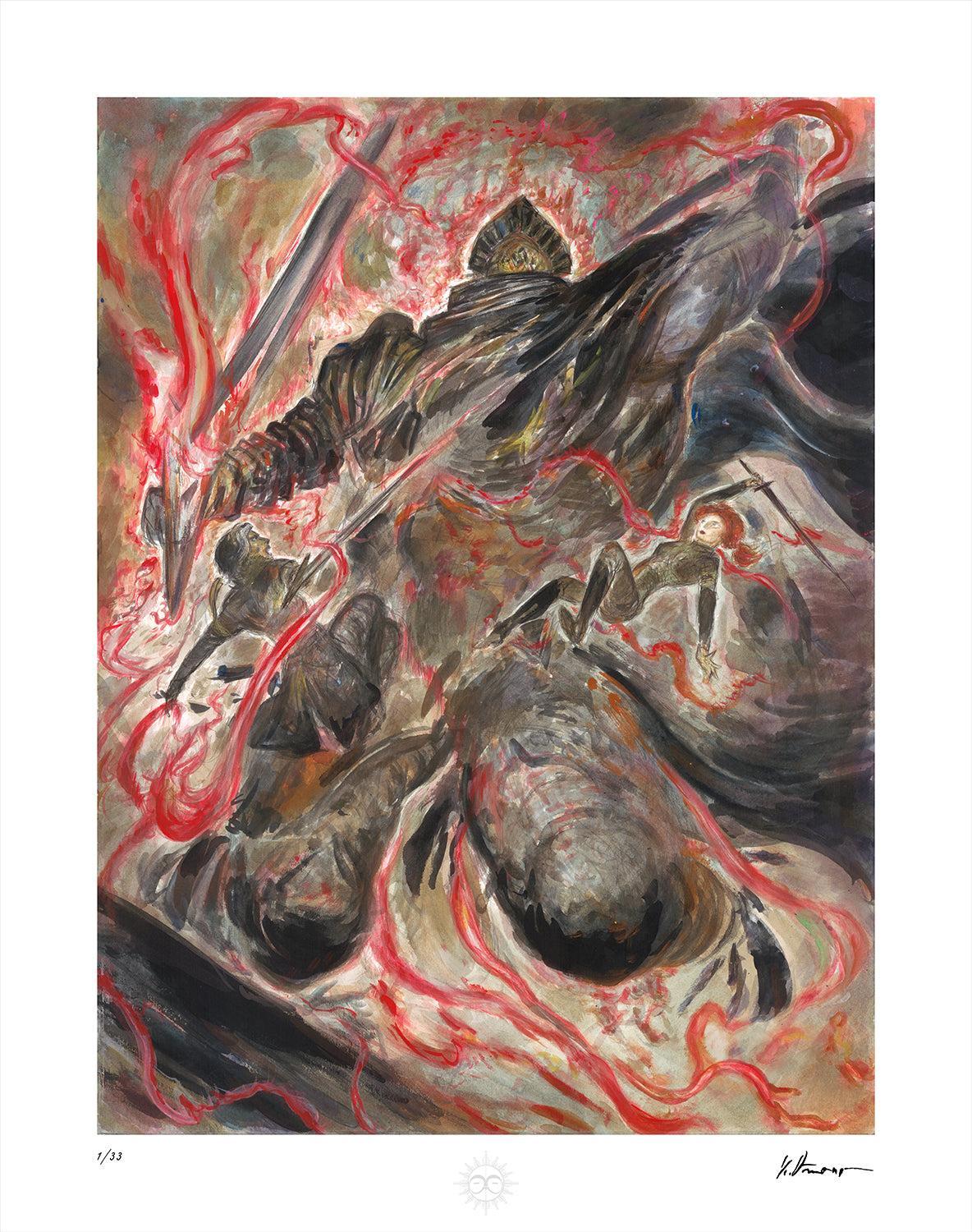 Expedition 33 - The Painted Duel Esquie Edition - Signed by Yoshitaka Amano Print - 30x38 - Image 7